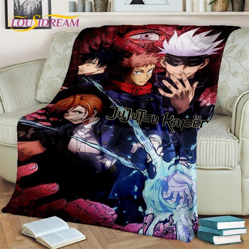 Anime Jujutsu Kaisen Itadori Yuji 3D Blanket,Soft Throw Blanket for Home Bedroom Bed Sofa Picnic Travel Office Cover Blanket Kid