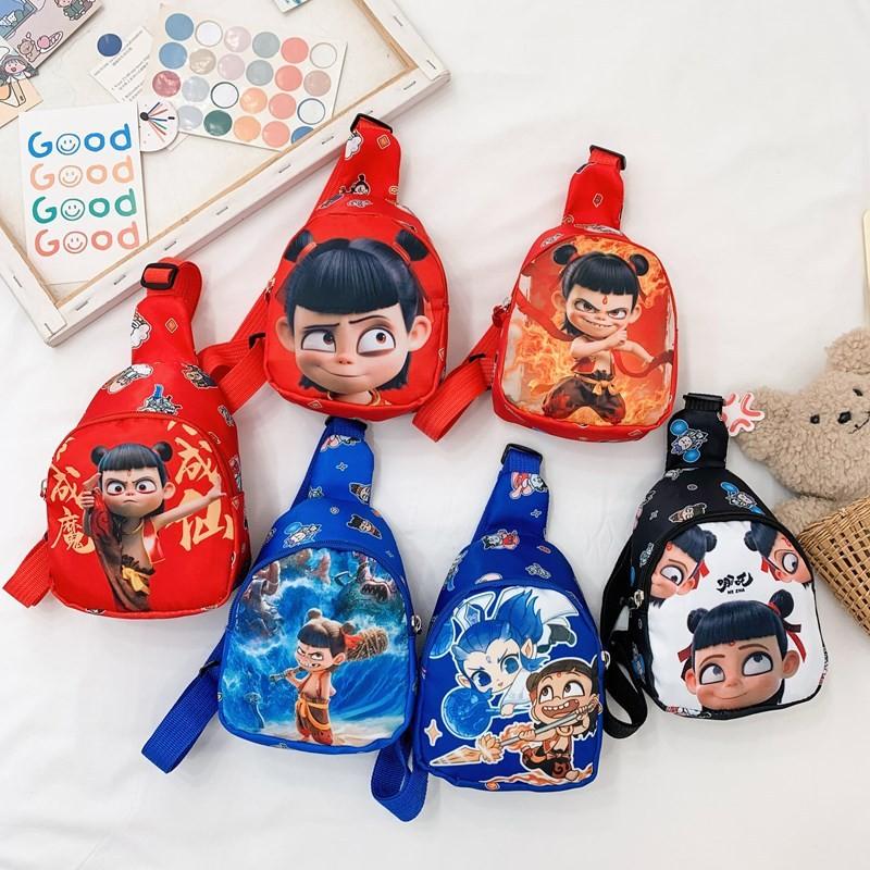 Ne Printed Zha Shoulder Chest Bag Anime Peripheral Children Outdoor Cartoon