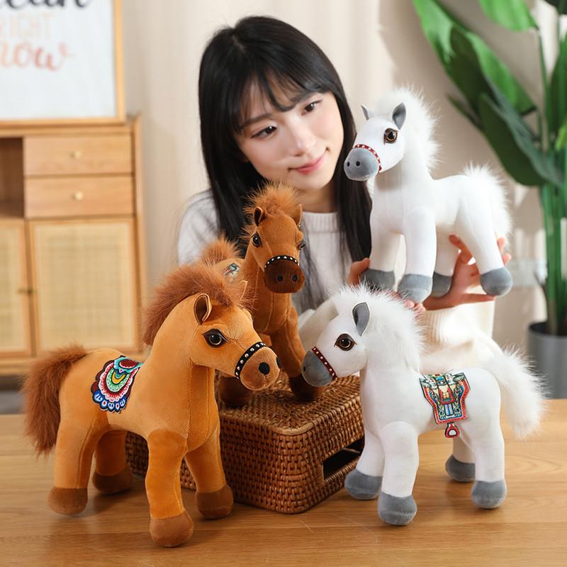 Chinese Zodiac Horse Plush Toy For Children Collectors Animal Soft Stuffed Doll