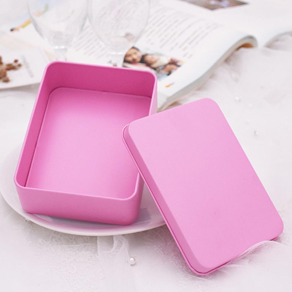 Small Rectangular Tinplate Box Portable Mini Candy Pill Cases Jewelry Nail Beauty Coin Cases Durable Multifunctional Metal Box