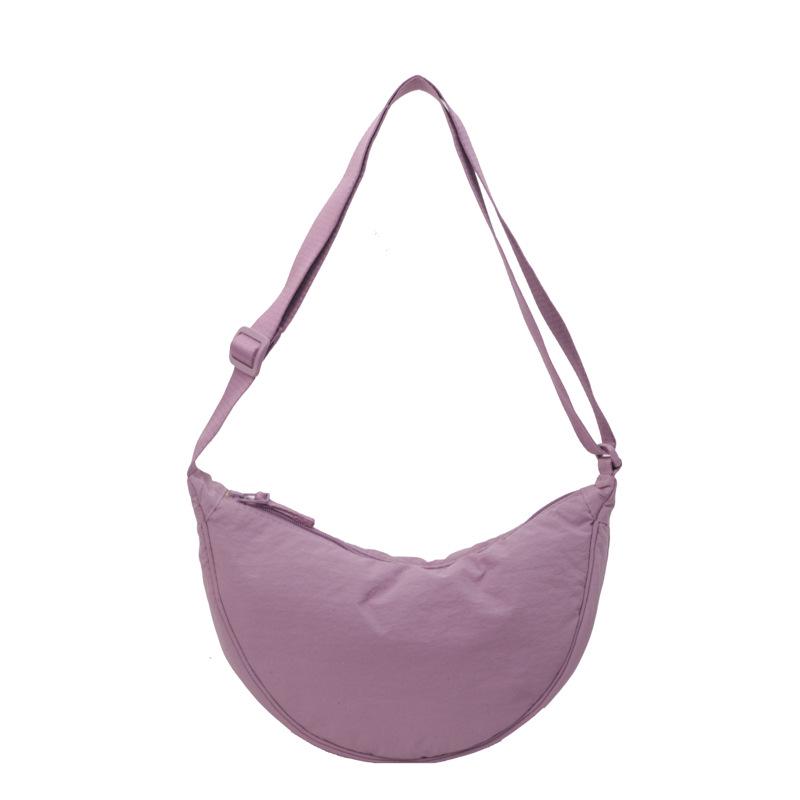 Women's Versatile Small Nylon Crossbody Dumpling Bag - Solid Color Shoulder Bag