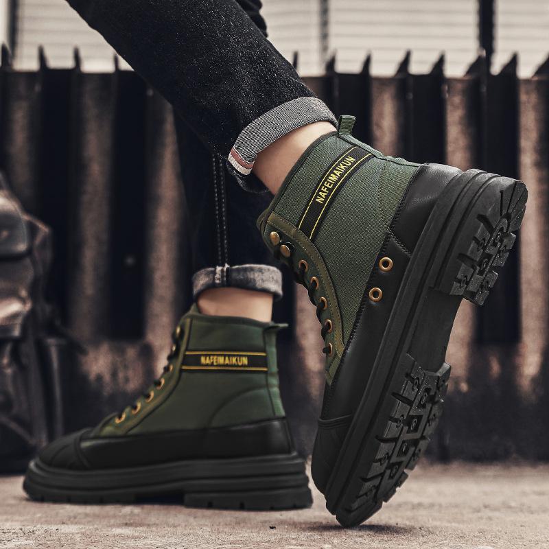 Fashion Men's High Top British Work Boots Outdoor Boots Comfort-Fit Breathable Rubber Toe Cap Safety Shoes Footwear for Workshop Wear