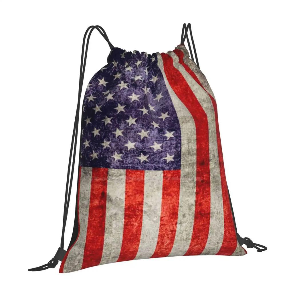Antique American Flag New Arrivals Unisex Bags Student Bag Backpack American Flag Day July 4th 4th Of July Stars And Stripes