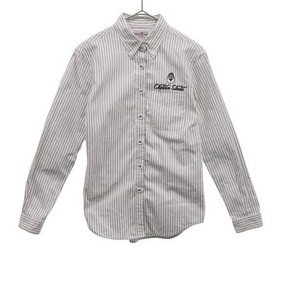 CAPTAIN SANTA Made In Japan Stripe Long Sleeve Button Down Shirt LADIES Women Used