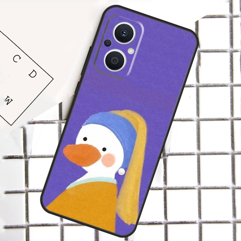 Cartoon Cute Animal Duck For OPPO Reno 14F 13F 12F 11F 10 11 12 13 14 Pro 7 8 Lite 8T OPPO Find X6 X5 X8 X9 Pro Case