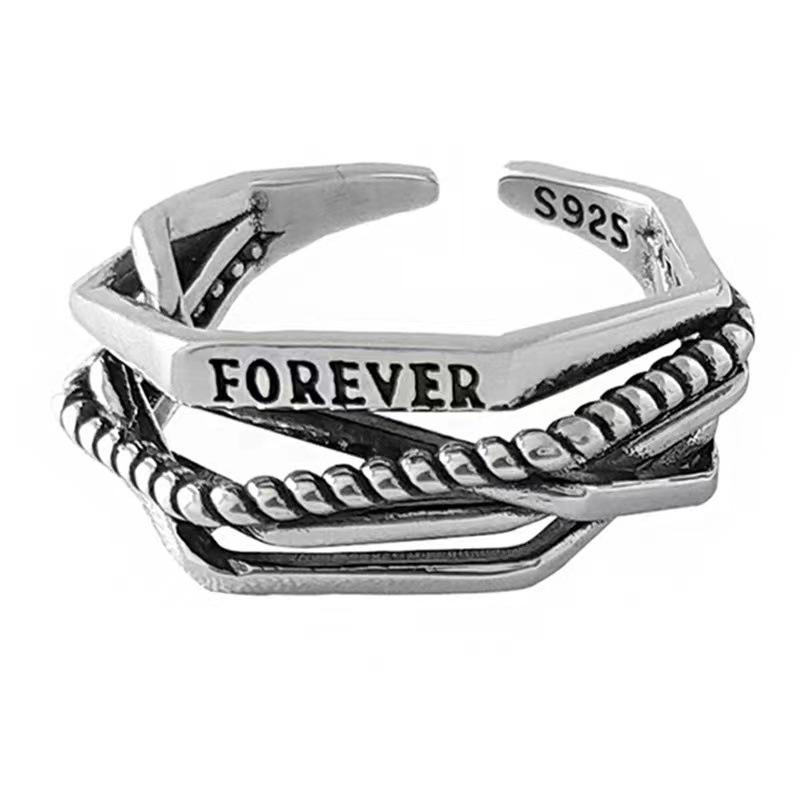 

Винтажное многослойное плетеное кольцо с открытой шинкой - издание Вечная личность для женщин Adjustable Open