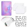In Stock Cross-border Foreign Trade A6 Colorful Macaron PU Notebook Laser Cash Budget Gift with  Price