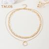 3Pcs Layered Stackable Choker Necklace Exquisite Circle Pendant Clavicular Chain Jewelry for Women Teen Girls Hypoallergenic Versatile Sweet Necklace