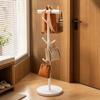 Freestanding Metal Hanging Rack with Hooks Sturdy Vertical Post Garment