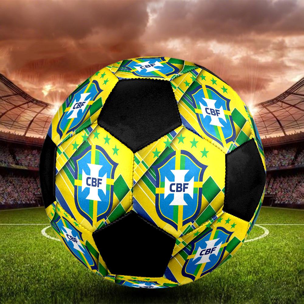 Cbf Pallone da Calcio a 5 Colorato Cucito a Macchina PVC Taglia 5 Pronto per Allenamento di Squadra e Competizione Durevole Alta Rimbalzo Fresco Regalo Sportivo