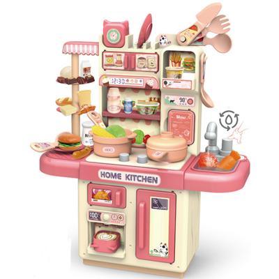 Hot Children‘s Play House Kitchen  Dining Table Mini Food Cooking Simulation  Sound Light Water Spray Cooking Set