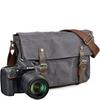 Men's Oil Wax Canvas and Leather Water-Repellent SLR Camera Shoulder Bag