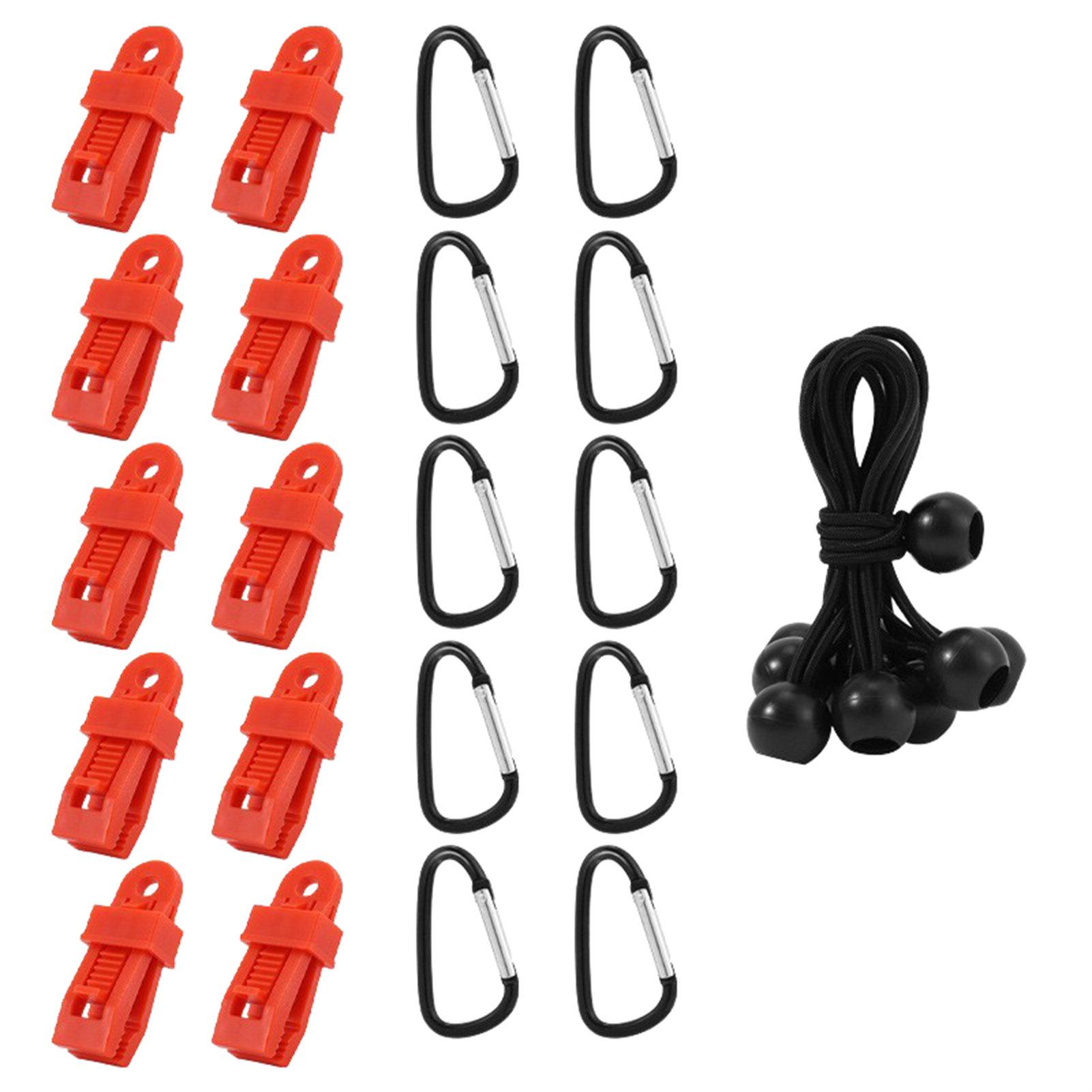 

30Pcs/set Tent Clips Canopy Awning Clips Tarpaulin Rope Clips High Strength Tension Fastening for Tents And Tarpaulins Supplies красный