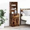 Nightstand Smoked Oak Finish 39 X 35 X 125 Cm Engineered Wood