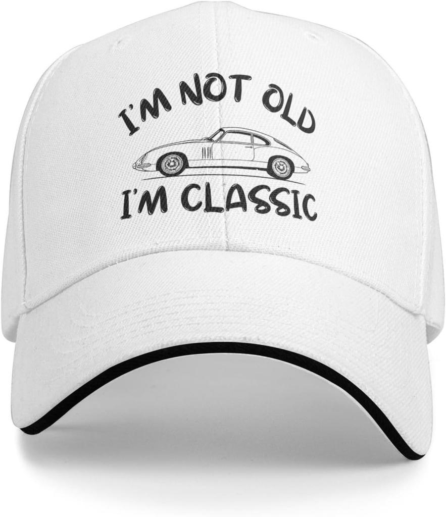 Im Not Old Im Classic Vintage Sports Car Trucker Hat Polyester Adjustable Baseball Cap for Adults