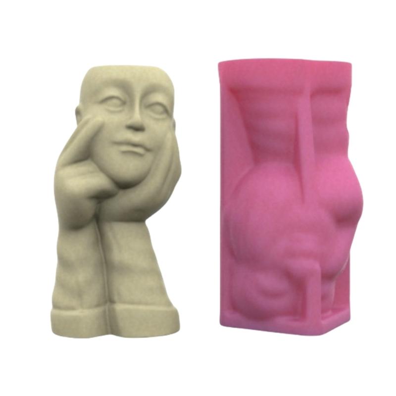 Flowerpot Moulds Vase Molds Portrait Shape Flowerpot Molds Epoxy Resin Mold Pen Storage Holder Molds for Crafting 1