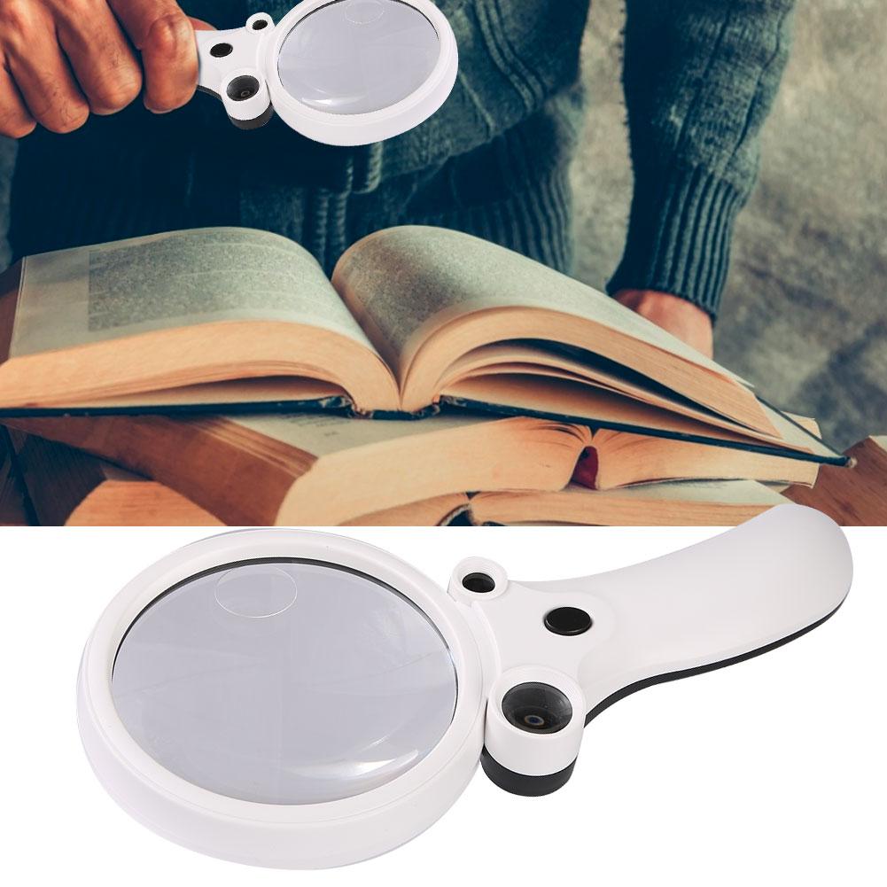 Handheld Magnifying Glass Reading Jewelry Repairing Magnifier with Counterfeit Detector