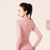Juyitang Slim Fit Nude Yoga Jacket - Nylon Stand Collar Sportswear for Running & Fitness