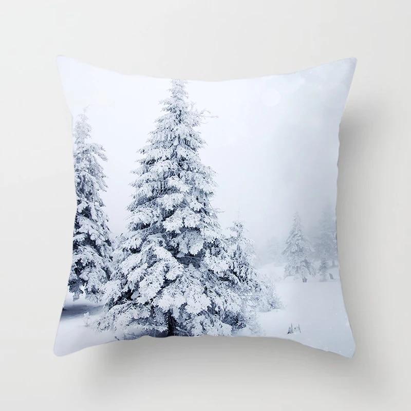 

Украшение дома Рождественская наволочка со снегом Подарок Санта-Клауса Камин Рождественское украшение Наволочка 40x40cm