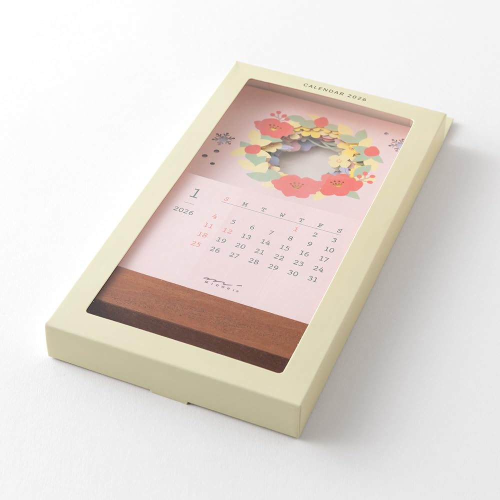 Midori 2026 Limited Seasonal Desktop Calendar with Floral 31368006 Calendar, Edition, Bookmark, Design,