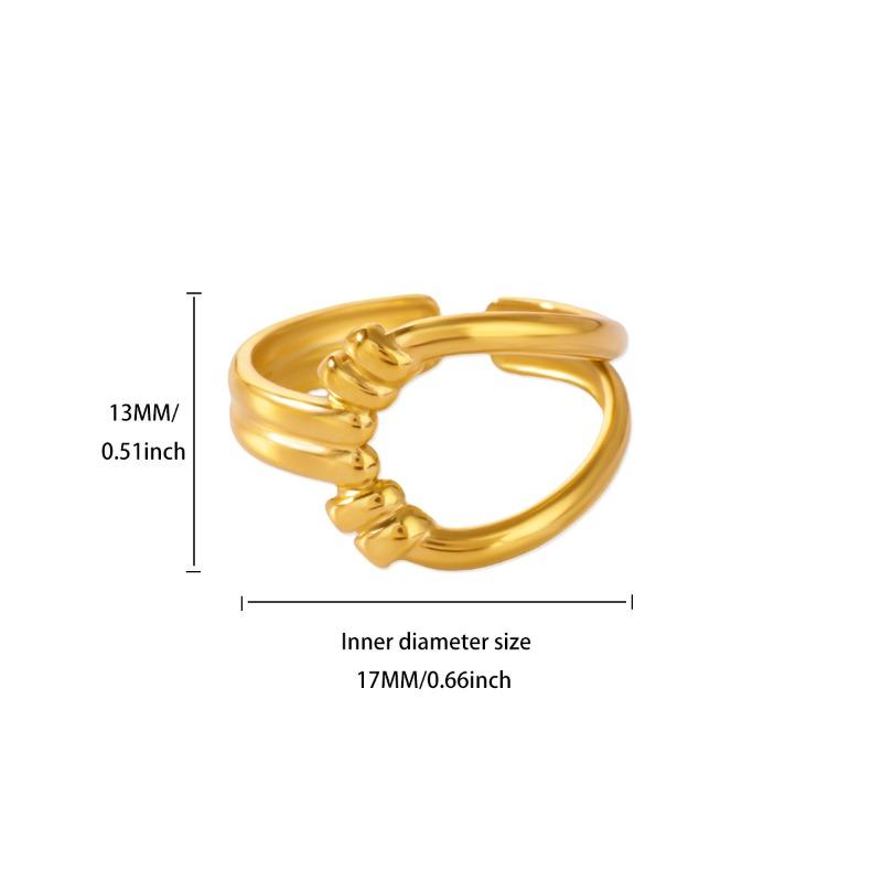 New Hot-selling Geometric Line Stainless Steel Ring Women's Opening Niche Personality Simple Fashion Ring