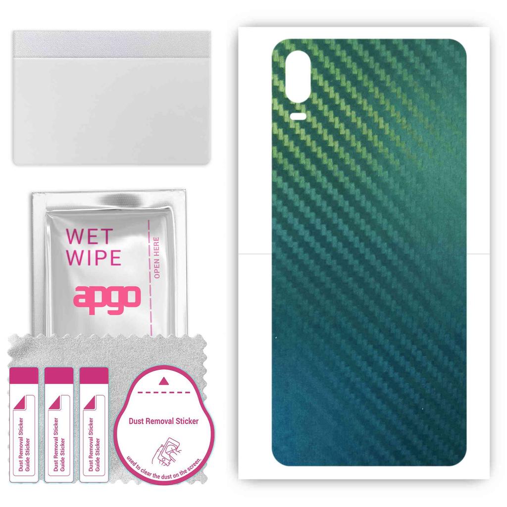 apgo Protective Skin Sticker for the Back Compatible with TCL A2X, Wrap Film, Foil, Vinyl - Pattern Carbon Chameleon CAKA1