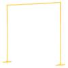 Arch Backdrop Stand, 2.4 x 2.4 m, Stable Structure, Easy Assembly, Square Gold Metal Arch Backdrop Stand for Wedding, Birthday Party, Graduation,