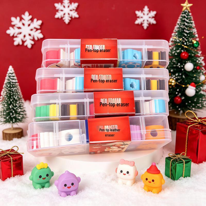 Christmas Festival Gift Box: Cute Mini Eraser Set for Students and Kindergarten Surprises