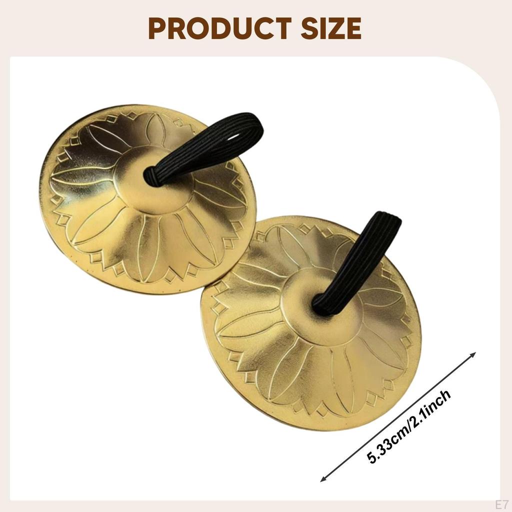 2 Finger Cymbals, Belly Dance Percussion Instrument, Brass Bell, Musical Accessory, Metal Material,