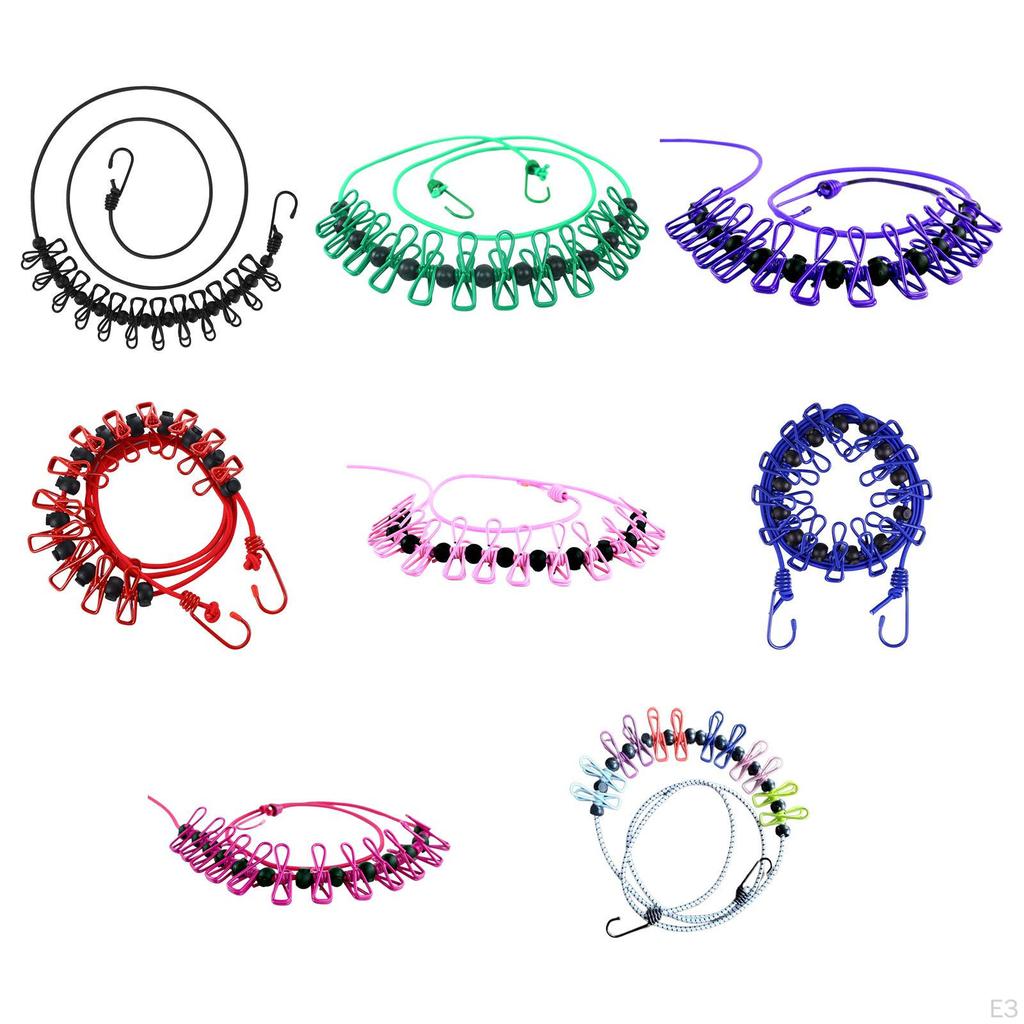 Balcony Clothes Drying Line Windproof Travel Clothesline Adjustable Retractable Rope