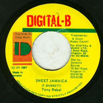 7inch Record TONY REBEL  Sweet Jamaica NONE DigitalB 1997 Jamaica Reggae Ska  Dub Used