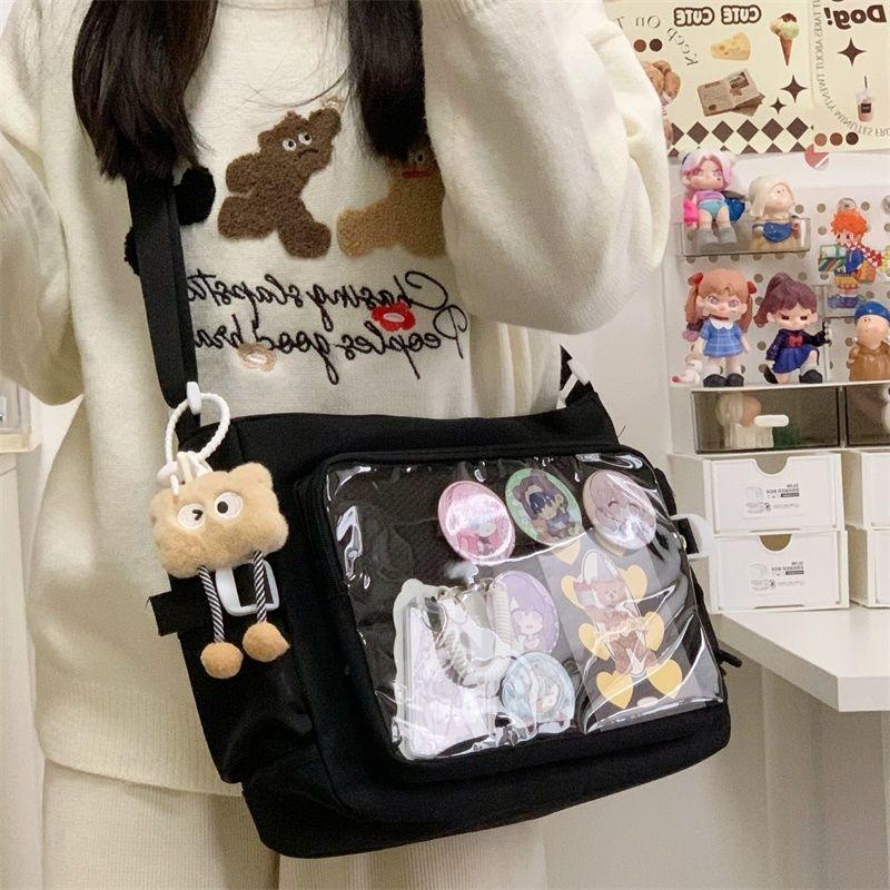 College Style Versatile Class Loading Book Simple Large Capacity Messenger Bag Female Transparent Bar Shoulder Bag