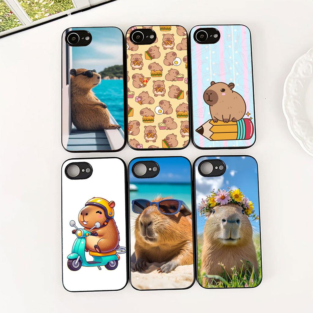 Casing for Apple iPhone 17 Pro XS Max Air 6 7 8 Plus 5 + SE 2022 SE2 16E Phone Cover Protective Case Cartoon Capybaras