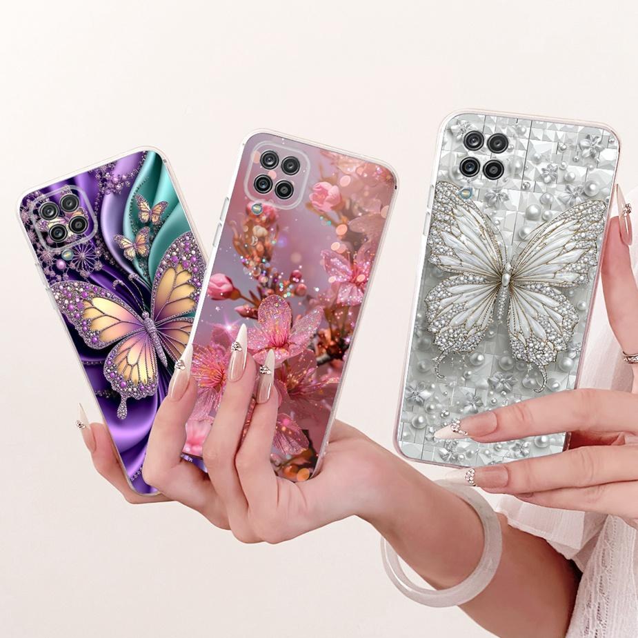 For Samsung Galaxy A12 Case SM-A125F New Butterfly Painted Cover Soft Slim Phone Case For Samsung A12 M 12 Galaxy M12 F12 Fundas