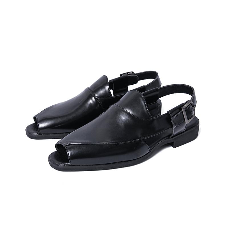 Summer Men’s Sandals Mules Black Brown Dress Casual Comfort Stylish Leather Shoes for Men Plus Size