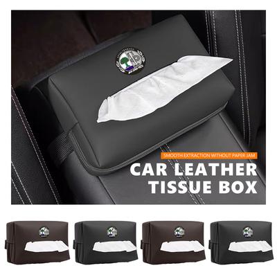 For AMG Car Logo Tissue Organizer Bag Leather Paper Towel Storage Box Accessories Benz B-CLASS C-CLASS GLC GLE GLK W190 W201