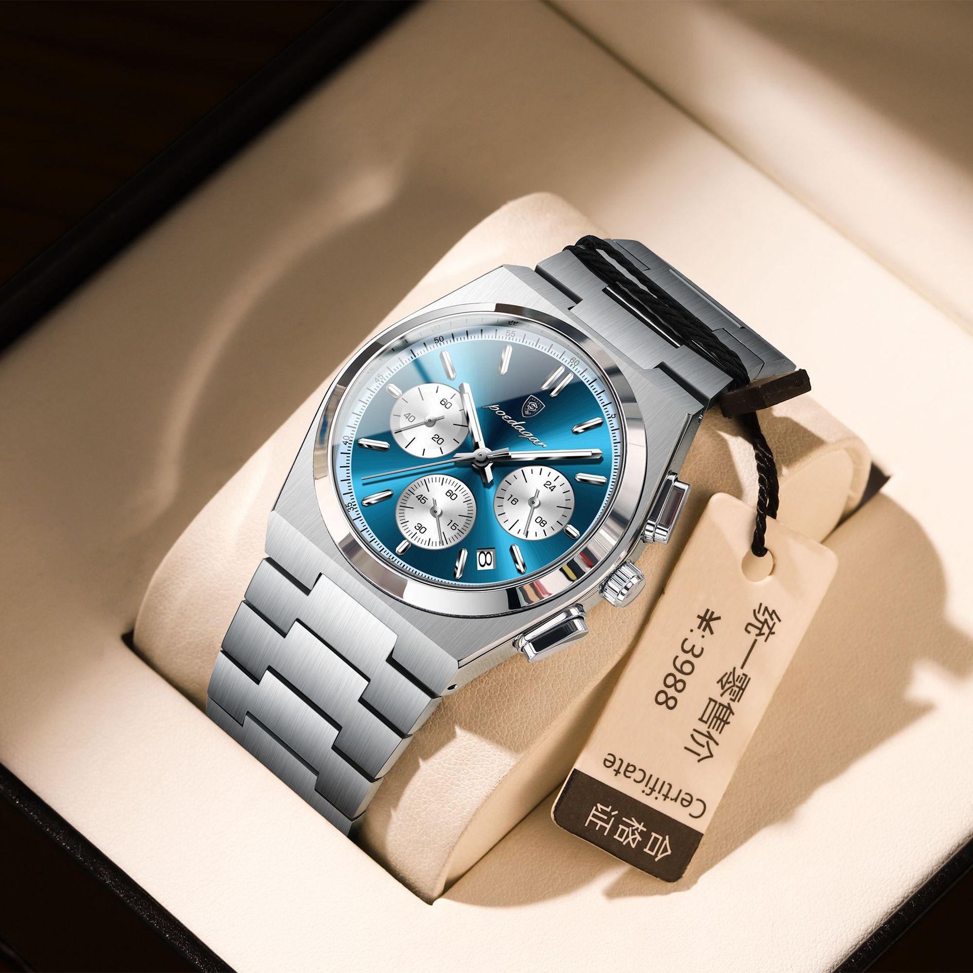 Men S Watch Waterproof Multi-Function Luminous Ultra-Thin Quartz Watch