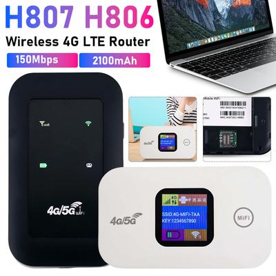 H807 H806 Wireless 4G LTE Router 150Mbps Portable Mobile WiFi Router 2100mAh MiFi 4G Lte Modem Hotspot Device With SIM Card Slot
