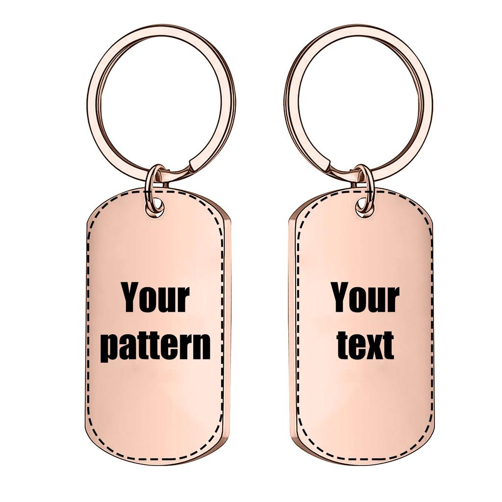 Impresión a color epoxi - Llavero de metal de acero inoxidable con letras personalizadas