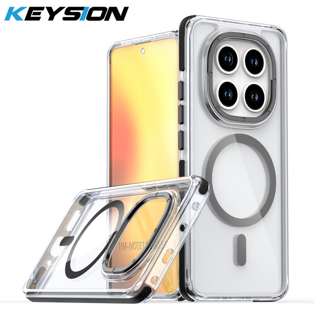 

KEYSION Transparent Magnetic Case for MagSafe for Redmi Note 14 Pro+ 5G Clear Shockproof Phone Cover for Redmi Note 14 Pro 4G for Redmi Note 14 чёрный
