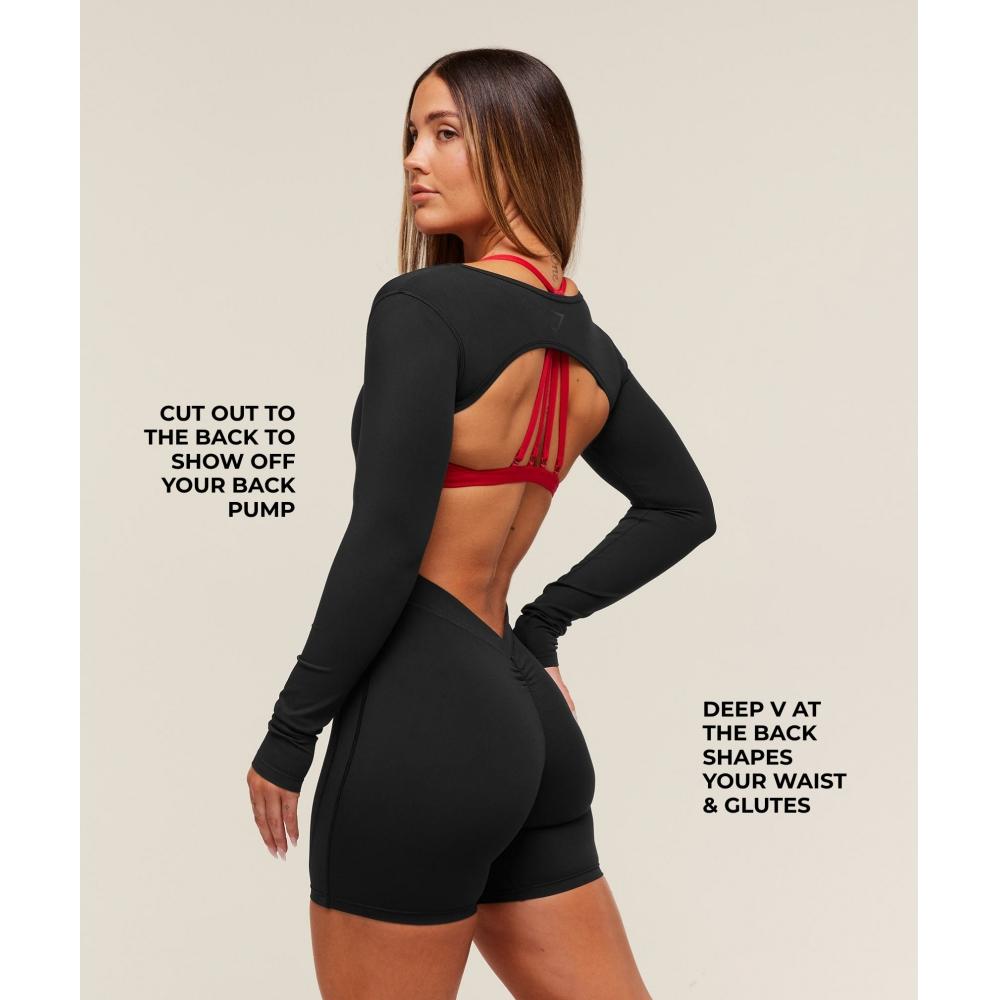 Gymshark LiftIng Dipped Waistband All In One Black B4b7d Bb2j