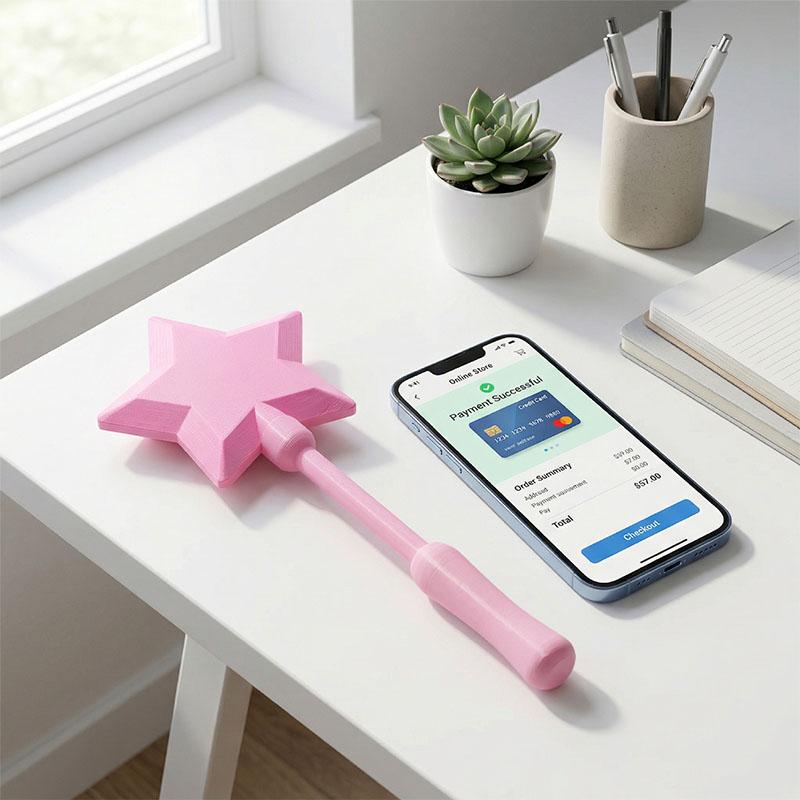 3D Printed Wand Tap To Pay Star 15 Styles Contactless Payment Card Clip , Butterfly, Snowflake Shaped Payment Card Holder