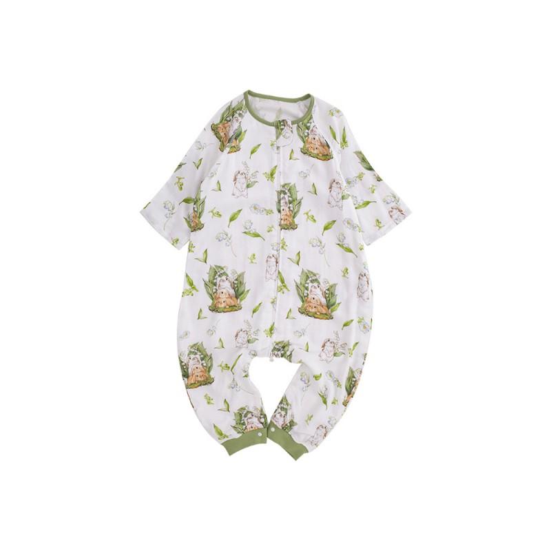 Bamboo Cotton Toddler Sleeping Bag Air Conditioned Room Split Leg Design Anti-Bacterial A-Class Safety