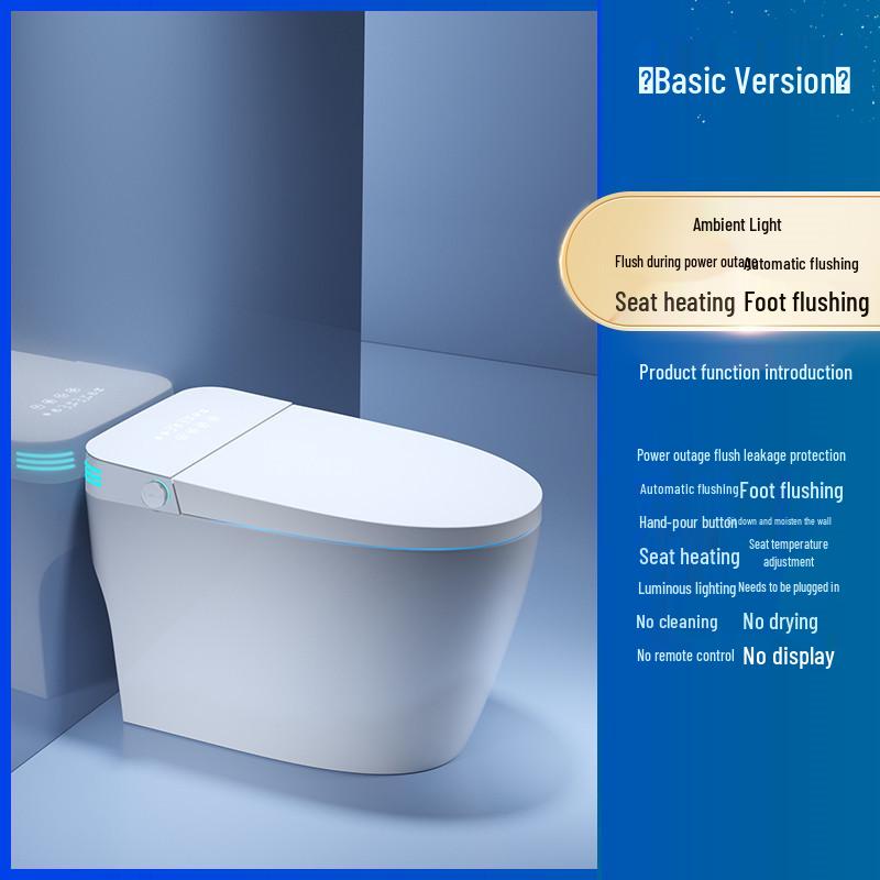 Genuine Smart Toilet with Automatic Flip Lid, Instant Heating, Voice Control, Siphon Technology, and No Water Pressure Limitations.