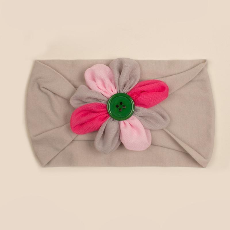 New Children's Nylon Elastic Headband, Baby Candy-colored Flower Headscarf, Summer Thin Baby Hair Accessories