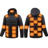 7.4V Heated Hooded Cotton Jacket with Four Controls and 25 Heating Zones for Outdoor Warmth