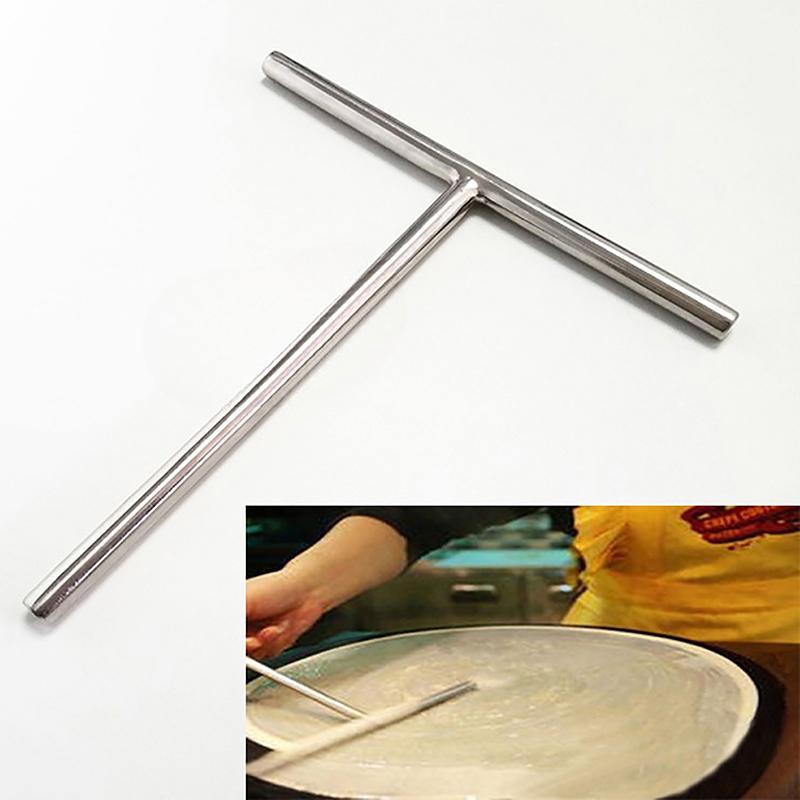 Crepe Spatula Spreader Pancake T Maker Tool Turner Utensils Cake Shape Rake Pan Stainless Steel Making Kit Stick Icing Brownie