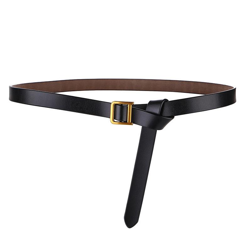 Fashionable Pure Leather Waist Belt For Women With D Buck Fastener For Dress Decoration