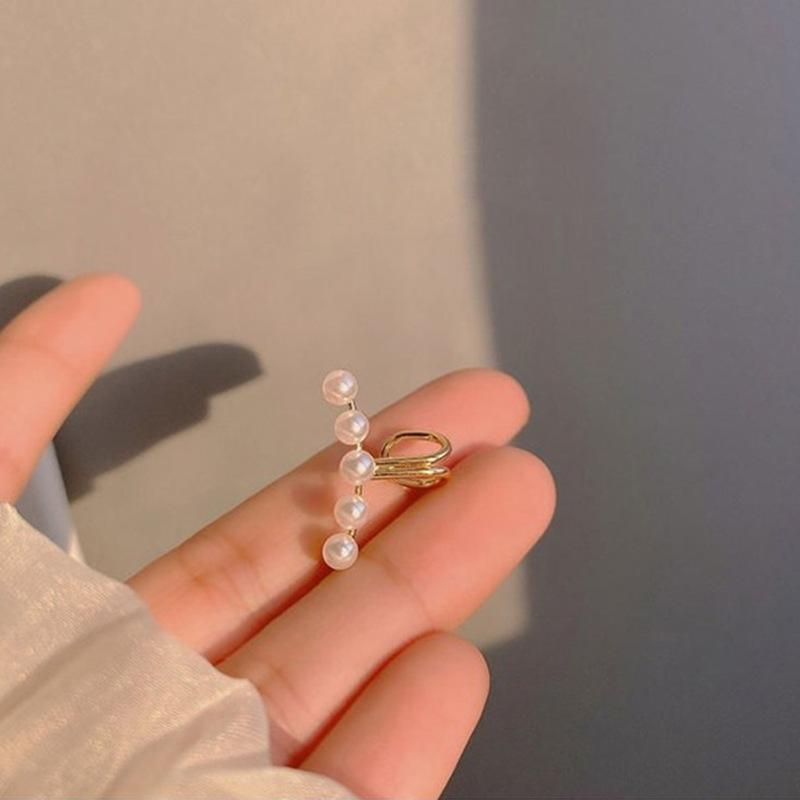 

Серебристый Цвет Простые Серьги-Клипсы с Жемчугом Для Женщин Без Прокола Минималистичные Модные Ювелирные Аксессуары