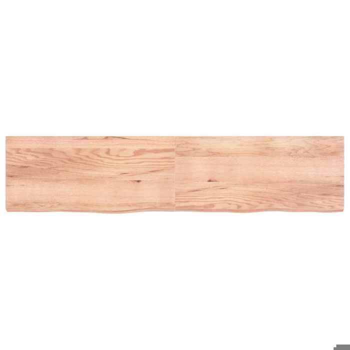 VidaXL Wall Shelf Light Brown 220x50x6cm Solid Oak Wood Treated 363737
